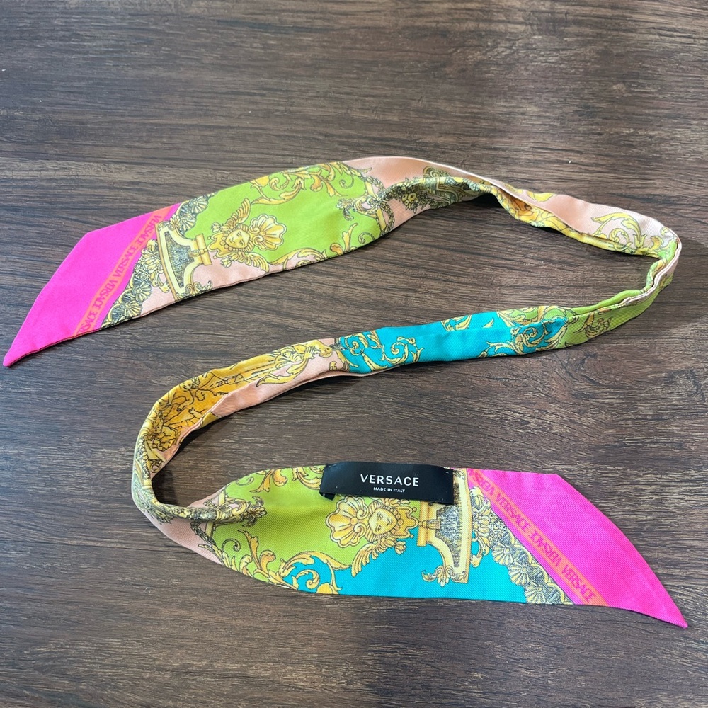 Versace Multicolor Silk Scarf Tie